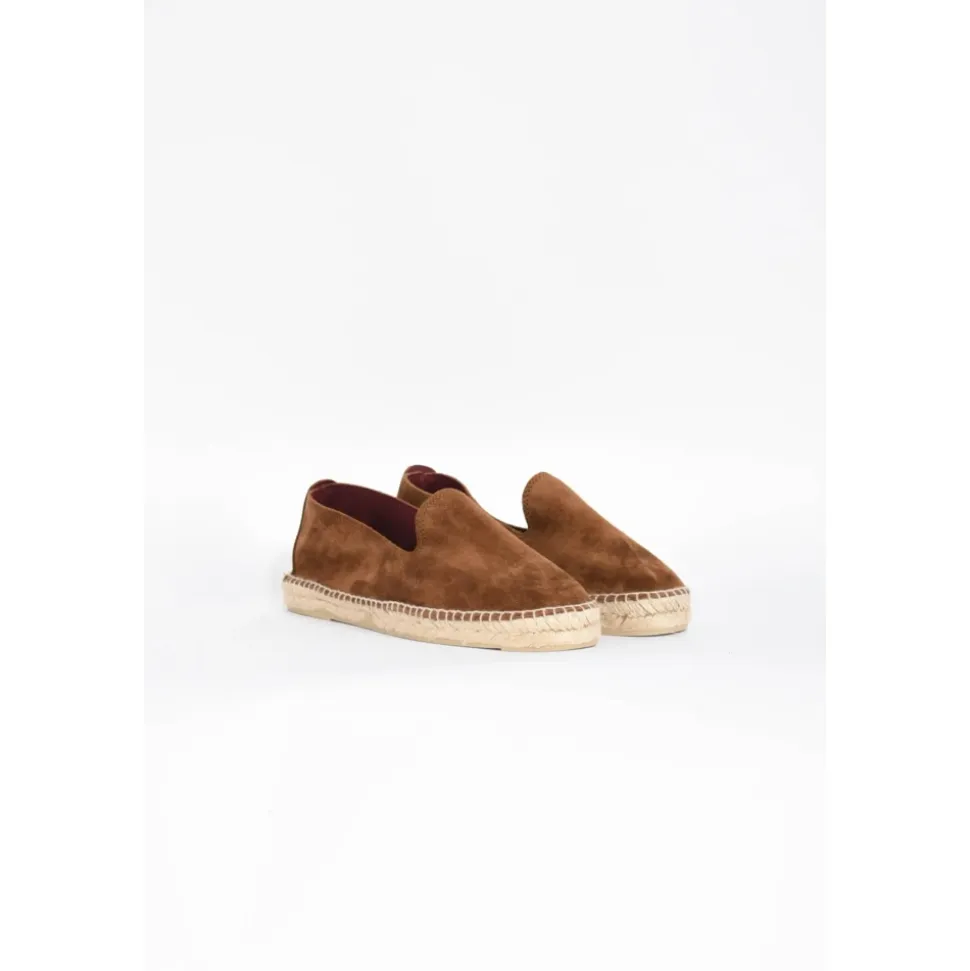 Espadryle zamszowe z ręcznie robioną podeszwą jutową