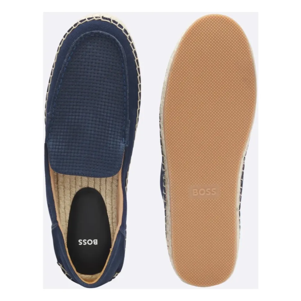 Espadryle ze skóry zamszowej z podeszwą środkową z juty