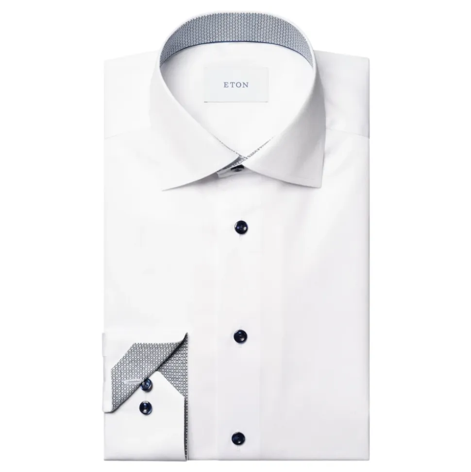 Geometryczna Koszula Slim Fit Signature Twill