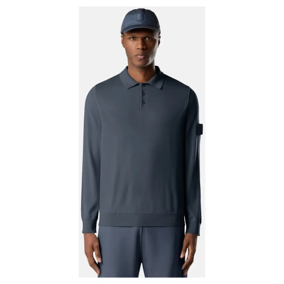Ghost Piece Long-sleeve Polo Sweater