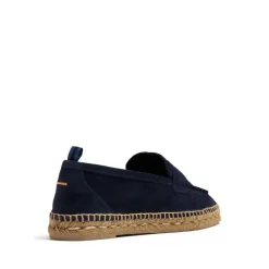 Granatowy Mokasyn zamszowy Espadryle