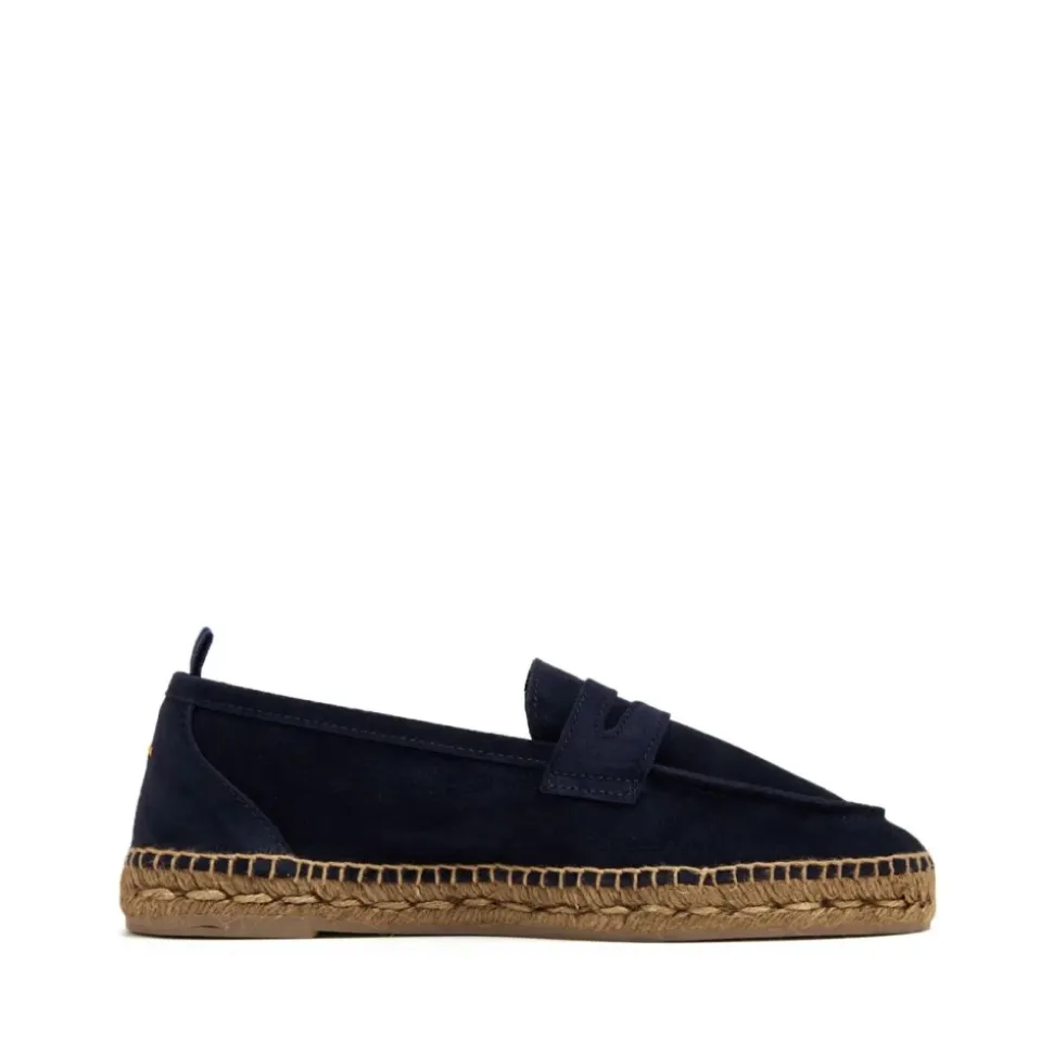 Granatowy Mokasyn zamszowy Espadryle