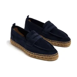 Granatowy Mokasyn zamszowy Espadryle