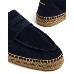 Granatowy Mokasyn zamszowy Espadryle