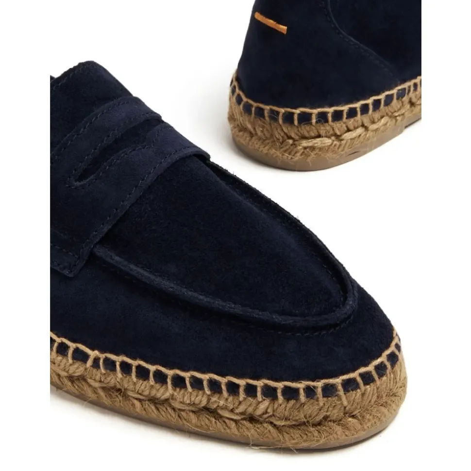 Granatowy Mokasyn zamszowy Espadryle