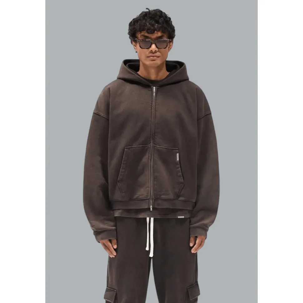 Initial Boxy Zip Through Hoodie