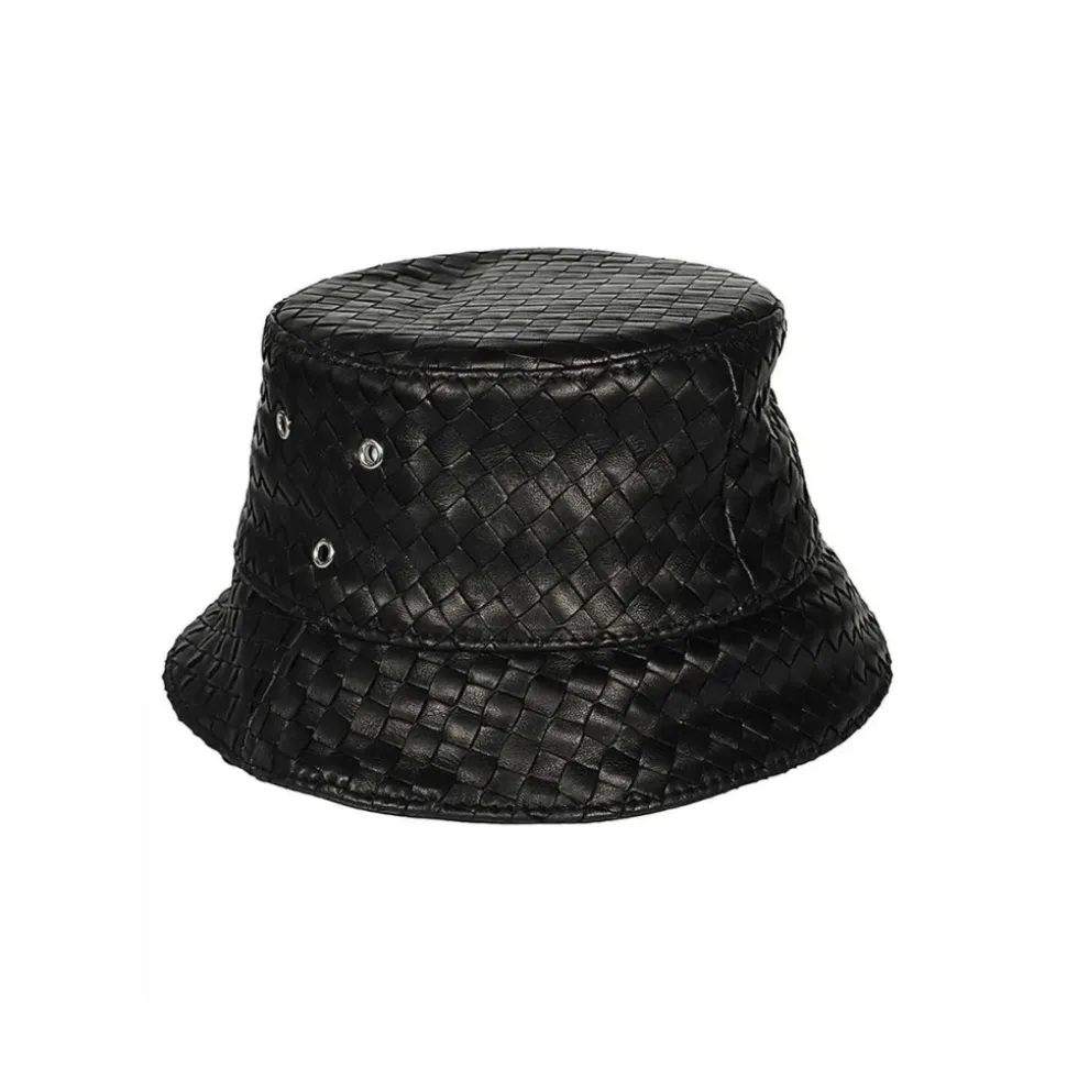 Intrecciato Leather Bucket Hat
