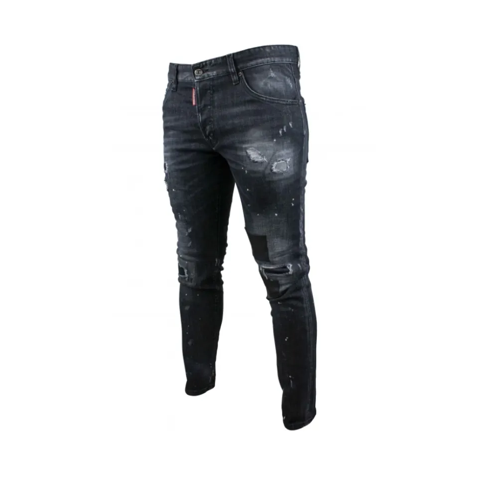 Jeansy Skater z efektem zniszczonej skóry Dsquared2