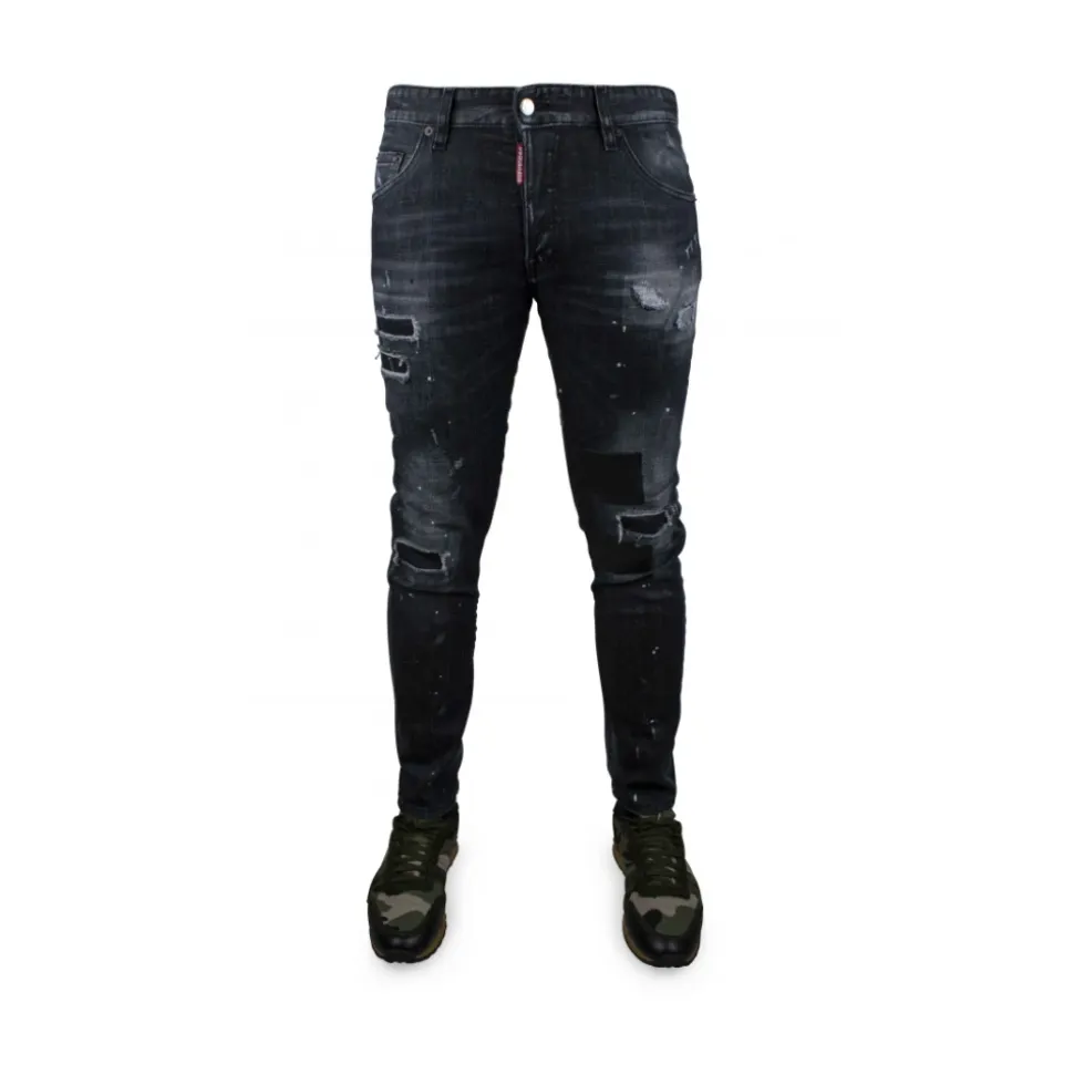 Jeansy Skater z efektem zniszczonej skóry Dsquared2