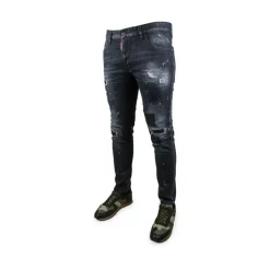 Jeansy Skater z efektem zniszczonej skóry Dsquared2