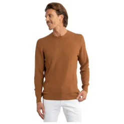 Kamelowy Sweter z Wełny Merino