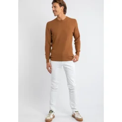 Kamelowy Sweter z Wełny Merino