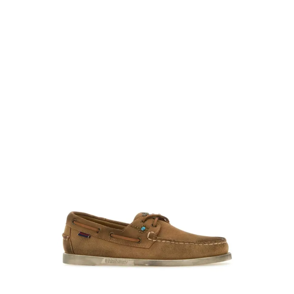 Karmelowe Loafersy zamszowe