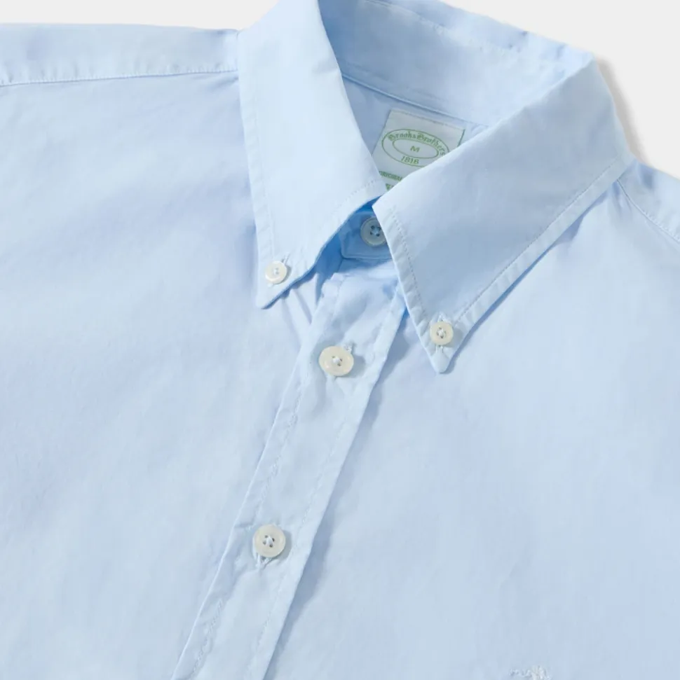 Koszula Slim Fit z Barwionej Bawełny Zapinana na Guziki