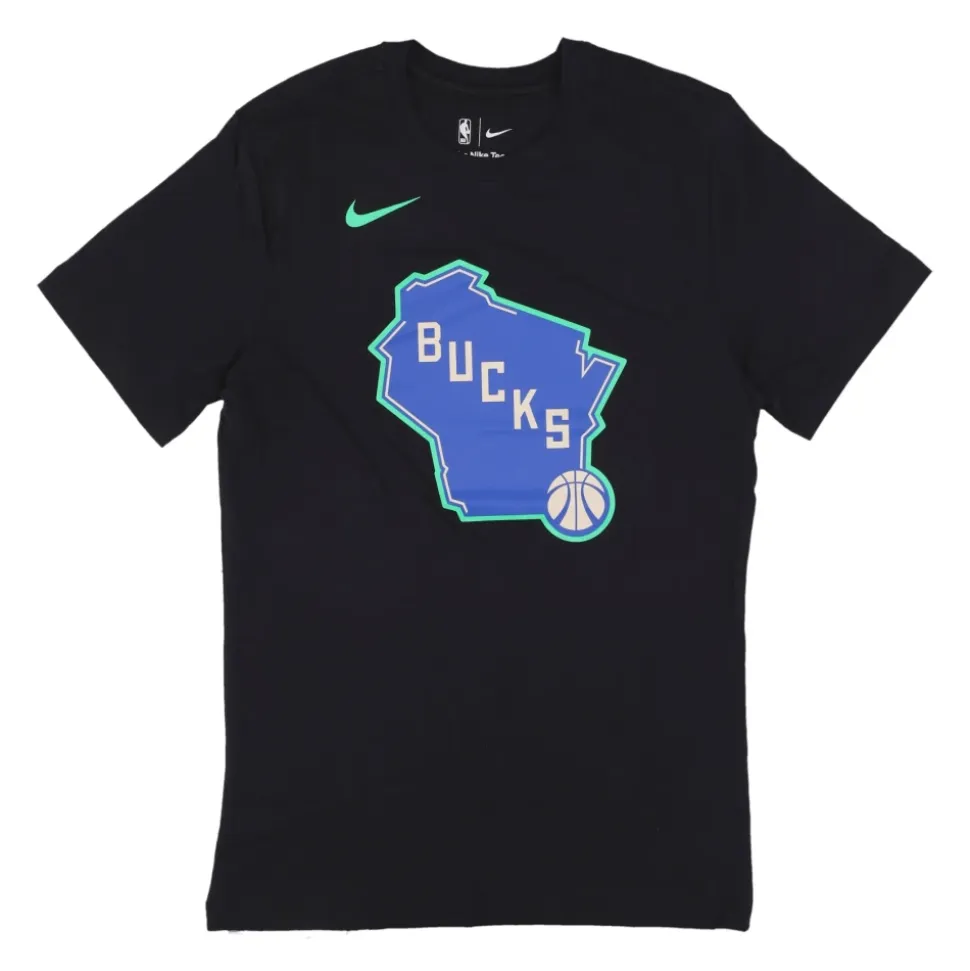 Koszulka z logo Milwaukee Bucks Czarna