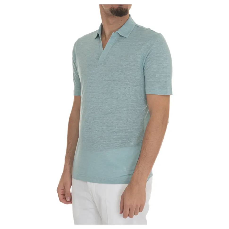 Lekki Polo z Lnu z Teksturą Slub