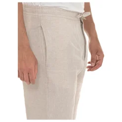 Linen trousers with drawstring