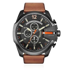 Mega Chief Leather Strap Watch