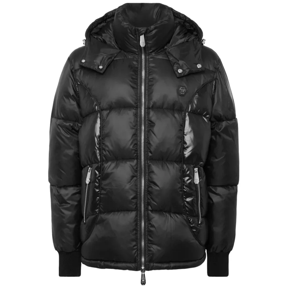 Mix Nylon Short Puffer Jacket