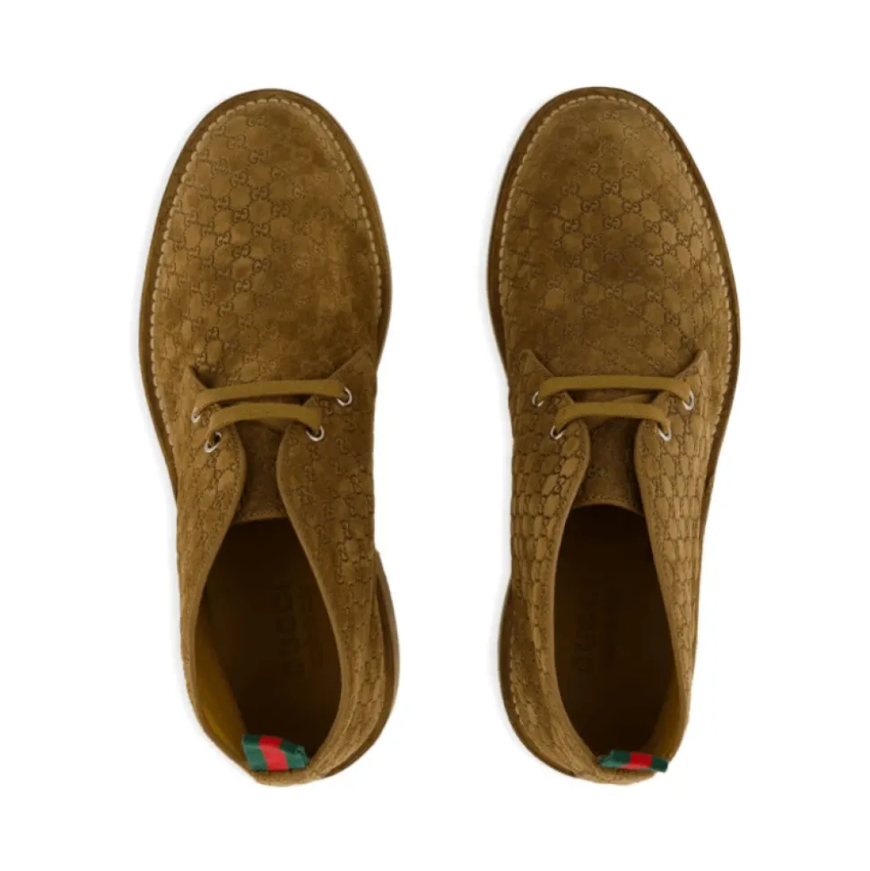 Monogramowe Zamszowe Buty na Sznurowadła