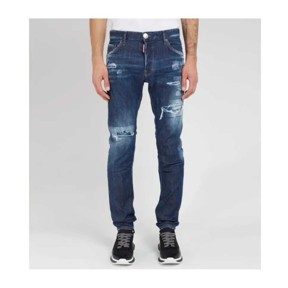 Niebieskie Bawełniane Cool Guy Jeans