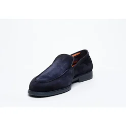 Niebieskie Loafersy zamszowe