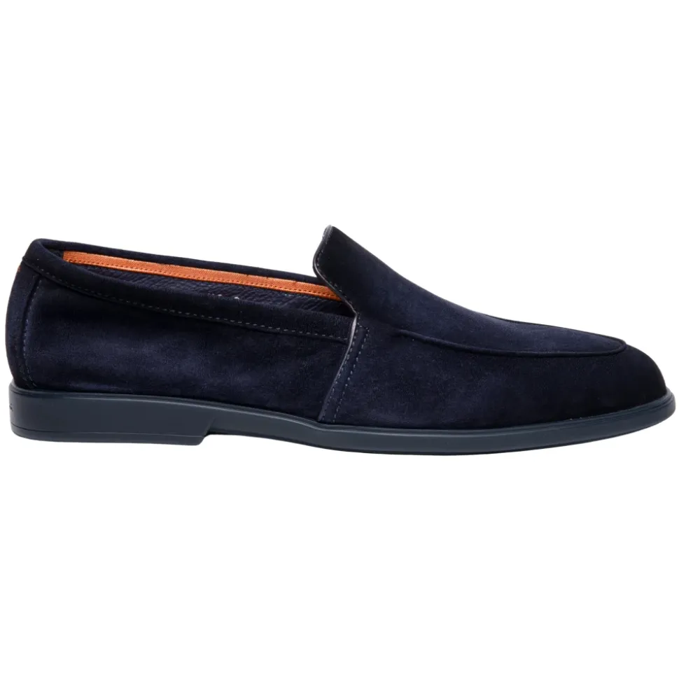 Niebieskie Loafersy zamszowe