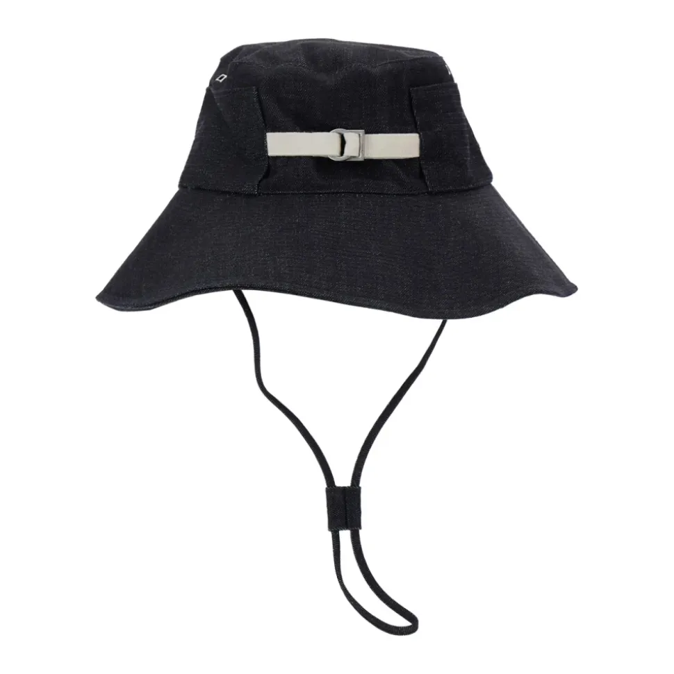 Niebieski kapelusz typu bucket hat z logo