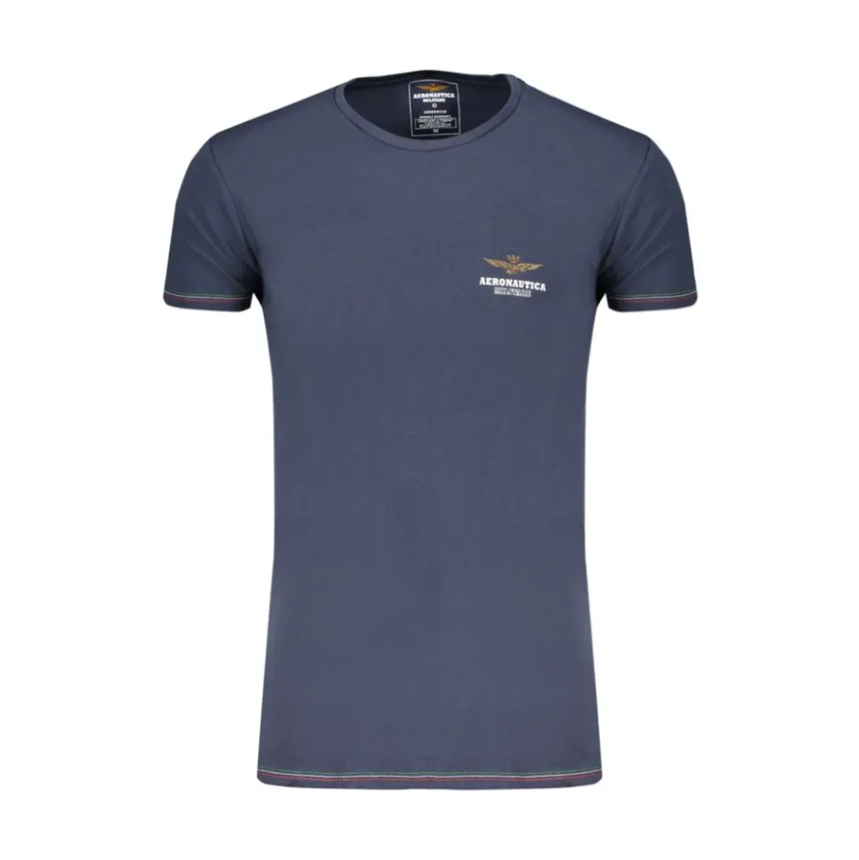 Niebieski T-shirt z nadrukiem