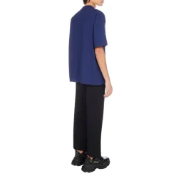Oversize Niebieski T-shirt z nadrukiem Mężczyźni