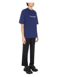 Oversize Niebieski T-shirt z nadrukiem Mężczyźni
