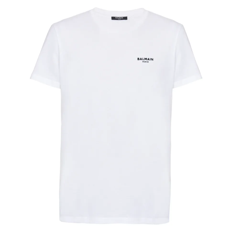 Paris flocked T-shirt z krótkim rękawem