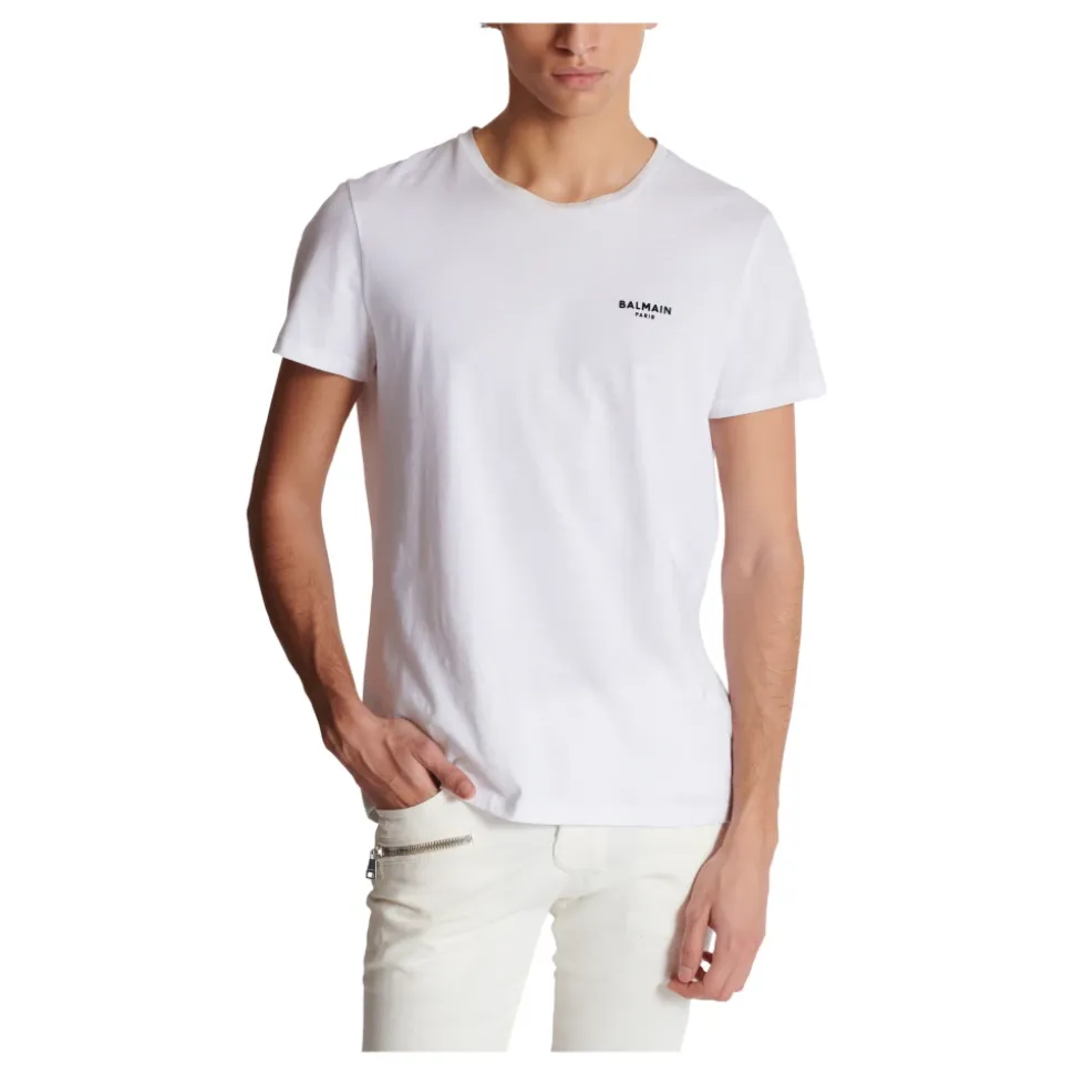Paris flocked T-shirt z krótkim rękawem