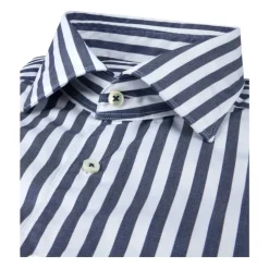 Pasiasta koszula slim fit z diagonalu
