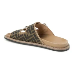 Płaskie sandały z wzorem FF Jacquard