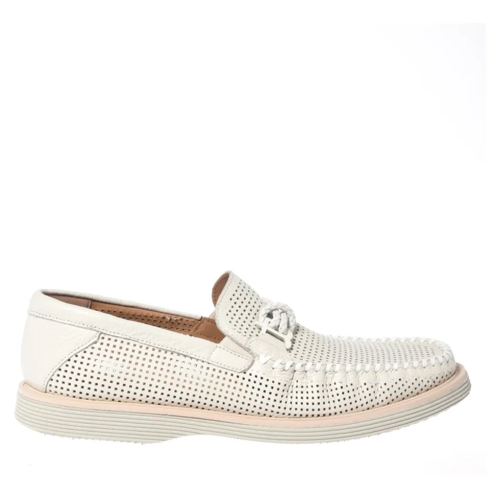 Perforated Tumbled Leather Loafer
