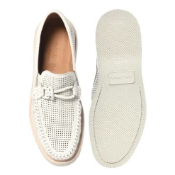 Perforated Tumbled Leather Loafer
