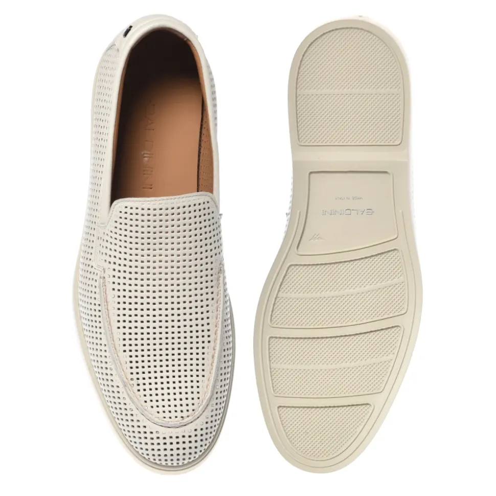 Perforated Tumbled Leather Loafer
