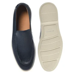 Perforated Tumbled Leather Loafer