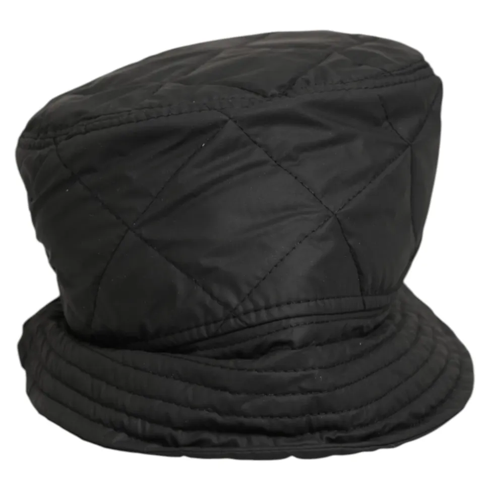 Pikowany nylonowy kapelusz typu bucket