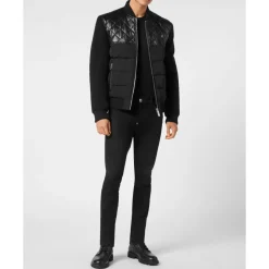 Puffer Leather Bomber Jacket