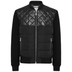 Puffer Leather Bomber Jacket