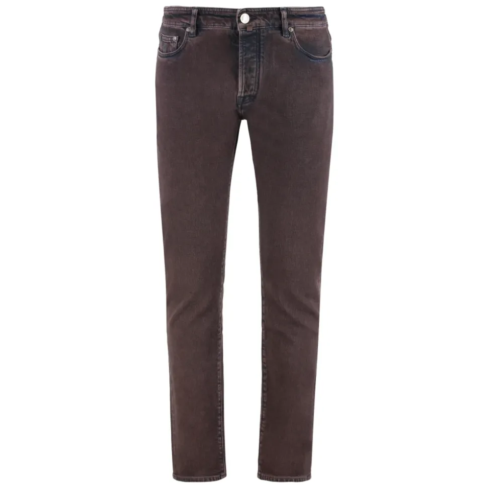 Regular Fit Jeans z logo ze skóry