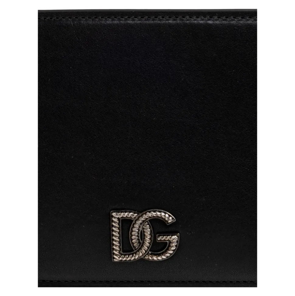 Skórzany portfel z aplikacją w kształcie logo