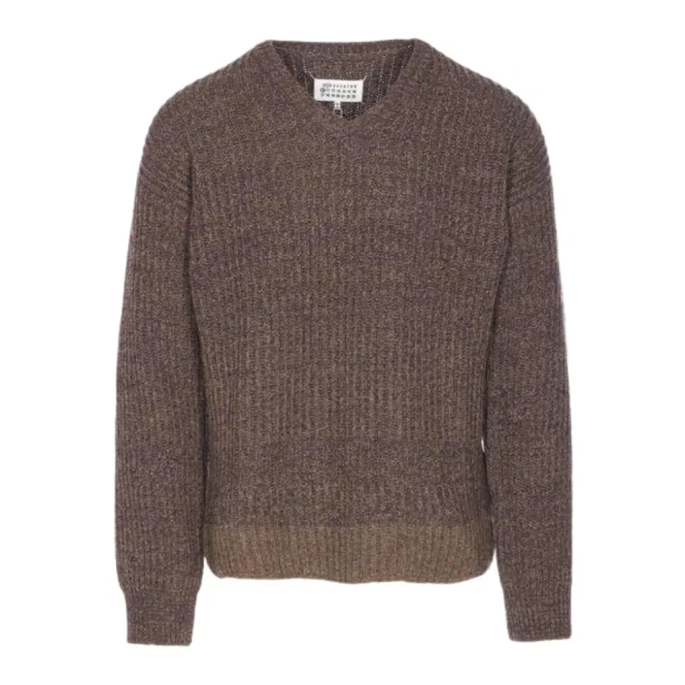Sweter z dzianiny prążkowanej z logo Four-Stitch