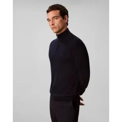 Sweter z wełny z wysokim kołnierzem i zamkiem