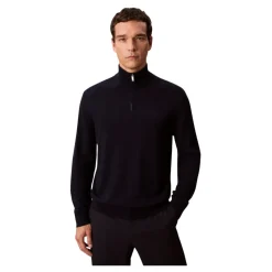 Sweter z wełny z wysokim kołnierzem i zamkiem