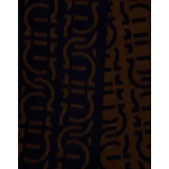 Szal Gancini Jacquard w Espresso & Midnight Blue