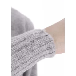 Szara Sweterowa Bluza Styl Polo