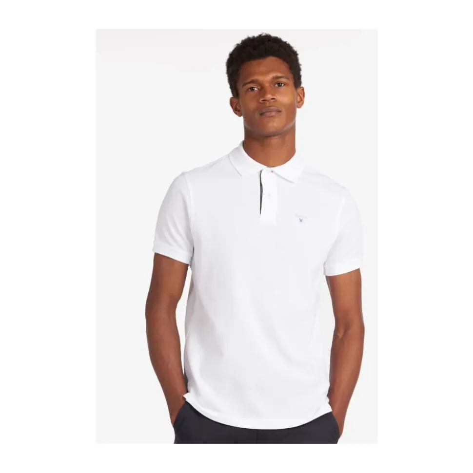 Tartan Pique Polo Biały